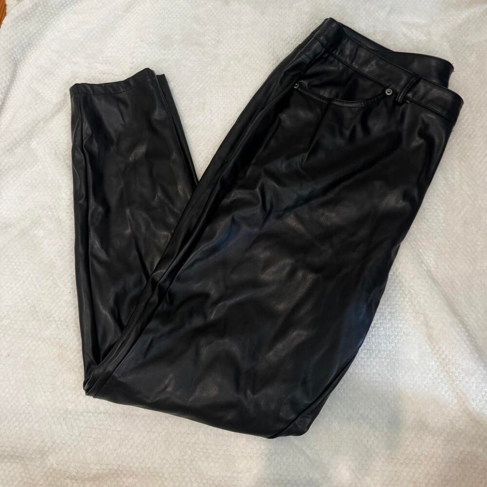 Black pu leather pants size